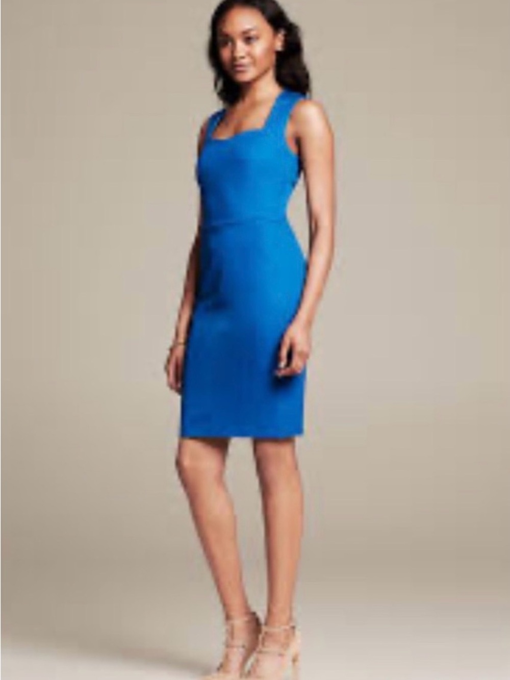 Banana Republic Square-Neck Midi Sheath Dress